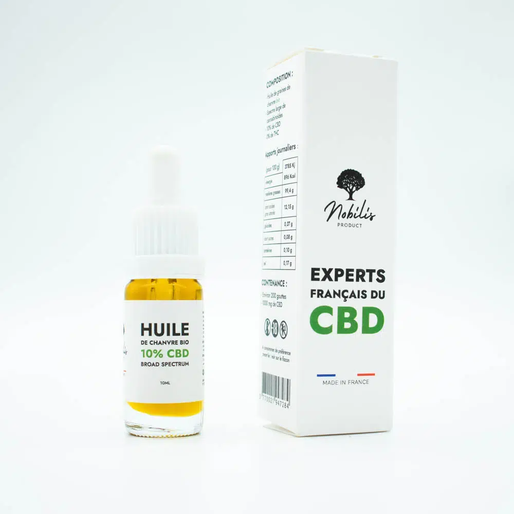 Aceite de CBD, con una concentración de 10%.