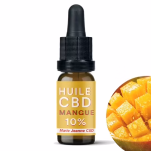 frasco de aceite de CBD de mango
